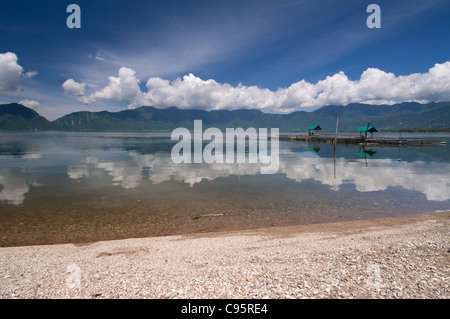 Lac Maninjau Depuis, le lac du cratère, à l'Ouest de Sumatra, Indonésie Banque D'Images