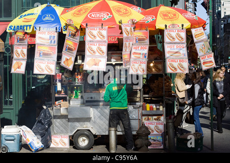 New York City street food vendor Banque D'Images