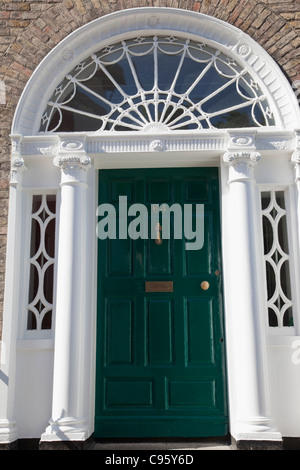 République d'Irlande, Dublin, Merrion Square, porte géorgienne Banque D'Images