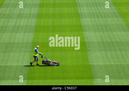 République d'Irlande, Dublin, pulvérisation Greenkeeper Jeu dans l'Aviva Stadium Banque D'Images