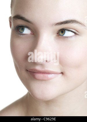 Le visage de femme en bonne santé. Banque D'Images