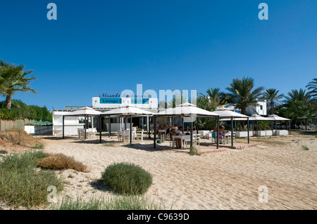 Taverne sur Sandy Bay Beach, Ayia Napa, Chypre Banque D'Images