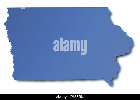 Carte de rendu 3D de l'état de l'Iowa - USA Banque D'Images