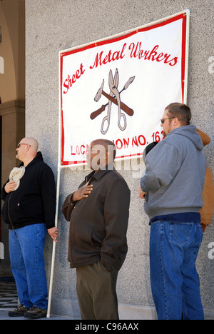 Union du travail les supporters affluent au California State Capitol au 'pour sauver le rêve américain" Banque D'Images