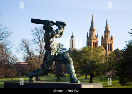 La statue de Sir Donald Bradman (Don). Adélaïde, Australie du Sud, Australie Banque D'Images