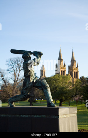 La statue de Sir Donald Bradman (Don). Adélaïde, Australie du Sud, Australie Banque D'Images