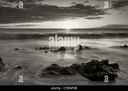 Coucher du soleil à plage de Wailea. Maui, Hawaii Banque D'Images