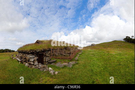 La ferme de l'âge du fer dans la région de Stavanger, Norvège. Banque D'Images