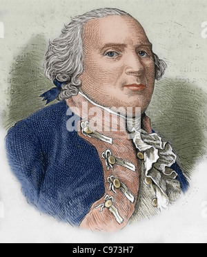 Frédéric-guillaume II (1744-1797). Roi de Prusse depuis 1786. Gravure en couleur. Banque D'Images