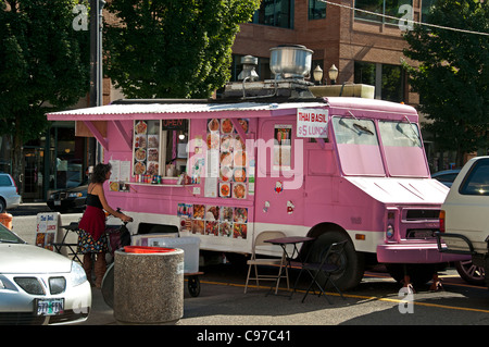 Portland Thai Food Vendor panier déjeuner munch Oregon Banque D'Images