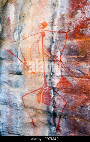 Mabuyu esprit à l'Aboriginal Rock Art site d'Ubirr. Le Kakadu National Park, Territoire du Nord, Australie Banque D'Images