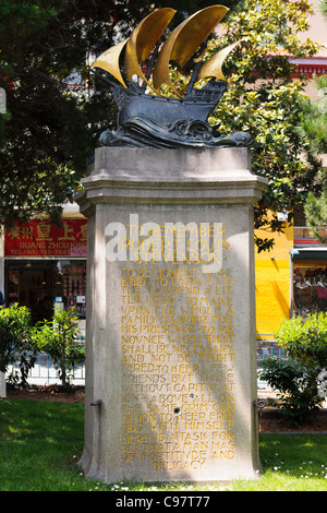 Robert Louis Stevenson Monument, San Francisco Banque D'Images