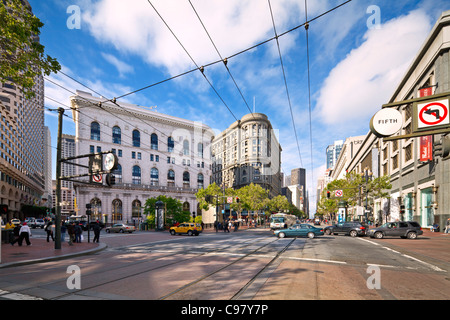 Market Street, le centre-ville de San Francisco Banque D'Images