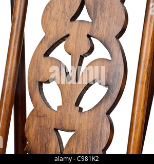 Close-up de Fleur-de-Lis design sur copies de Quaker dining chair Banque D'Images