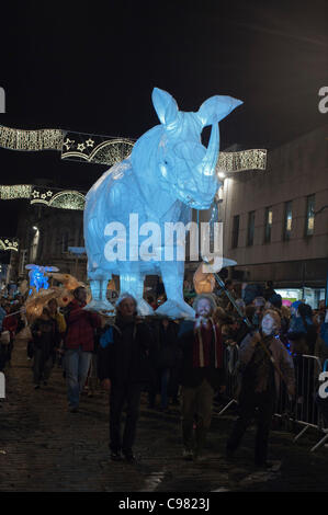 Tne Truro City of Lights Festival, 2011, célébrons les 50 ans de la Cornwall Wildlife Trust Banque D'Images