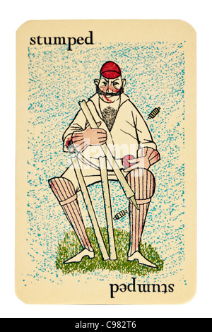 Exemple de carte Vintage 1930's 'cricket' couinent jeu de carte par Smith & Hallam Ltd, 52 Bedford Row, Londres Banque D'Images