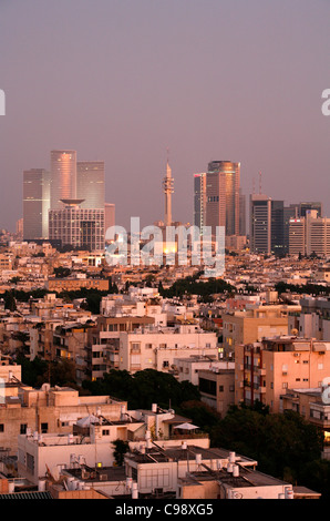 Vue sur les toits de Tel Aviv, Israël. Banque D'Images