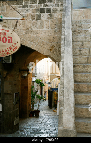 Ruelles dans la vieille ville de Jaffa, Tel Aviv, Israël. Banque D'Images