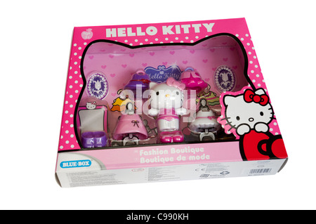 Childrens childs Toy Hello Kitty jouets en plastique faites par la Blue box Banque D'Images