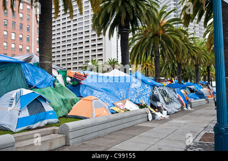 Occupy Wall Street et 99  % le stationnement est San Francisco California USA Banque D'Images