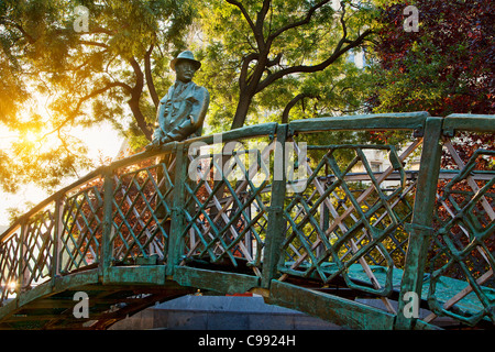 Budapest, la statue de Imre Nagy, Premier Ministre de la Hongrie Banque D'Images