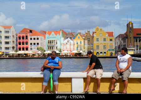 Willemstad Curaçao,pays-Bas Lesse Leeward Antilles,ABC Islands,Otrobanda,Punda,Handelskade,Waterfront,St. Sint Anne Bay Water, Koningin Emmabrug, un Banque D'Images