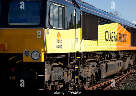 Colas Rail Freight train 66850, six locomotives de fret diesel électrique British Rail Class 59, Ingleton, North Yorkshire, UK Banque D'Images