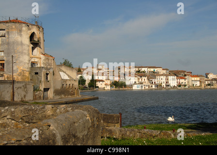 Grand Bassin, bassin, du Canal du Midi à Castelnaudary dans l'Aude, France Banque D'Images