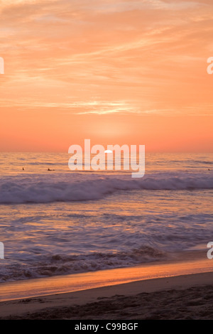 California beach sunset Banque D'Images