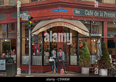 San Francisco Cafe De La Presse Francaise La France Pres De Chinatown California Usa American United States Of America Photo Stock Alamy