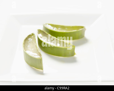 Tranches de l'aloe vera, Close up Banque D'Images