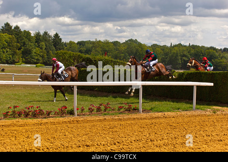 Courses hippiques à l'Hippodrome de Pompadour Banque D'Images