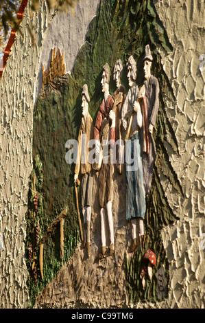 Une fresque de salariés agricoles, d'art populaire, volkskunst, Spire, Rhénanie-Palatinat, Allemagne Banque D'Images