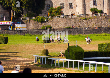 Courses hippiques à l'Hippodrome de Pompadour Banque D'Images