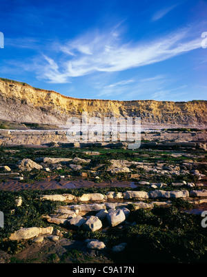 Kilve plage sur la côte du Canal de Bristol, Somerset, Angleterre. Banque D'Images