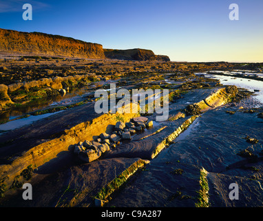 Kilve plage sur la côte du Canal de Bristol, Somerset, Angleterre. Banque D'Images