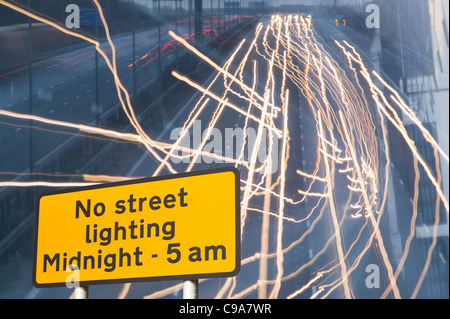 De voiture sur l'autoroute M1 dans le Leicestershire Royaume-Uni. Abstract Banque D'Images