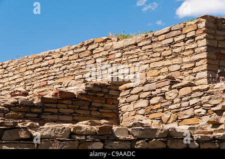 Les murs, grande maison Pueblo, Chimney Rock, Zone Archéologique de Pagosa Springs, Colorado. Banque D'Images