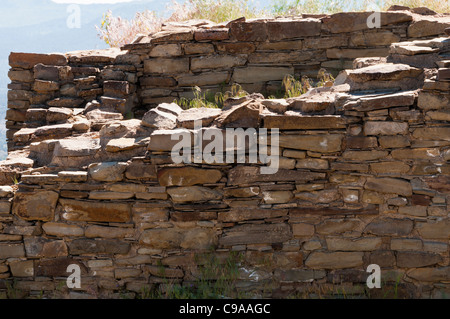 Grande maison Pueblo murs, Zone Archéologique de Chimney Rock, Pagosa Springs, Colorado. Banque D'Images