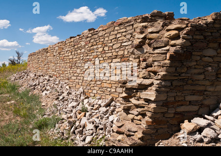 Grande maison Pueblo murs, Zone Archéologique de Chimney Rock, Pagosa Springs, Colorado. Banque D'Images