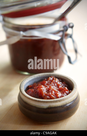 Confiture de piment tomate Banque D'Images