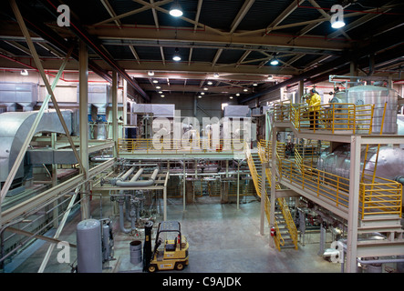 Travailleur, à une turbine à gaz centrale de cogénération au gaz naturel (à l'électricité) Banque D'Images