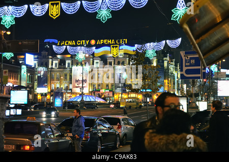 Khreshchatyk, la rue principale de Kiev, Ukraine Banque D'Images