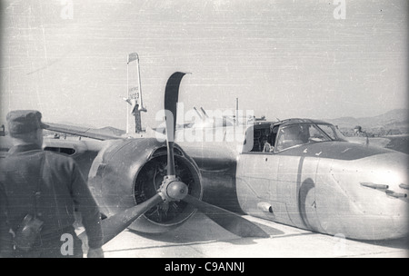 U.S. Airforce dommages de guerre Itazuke avion Air Base, le Japon pendant la guerre de Corée. Banque D'Images