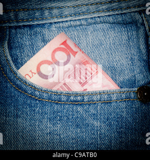 Texture jeans RMB chinois fond de trésorerie Banque D'Images