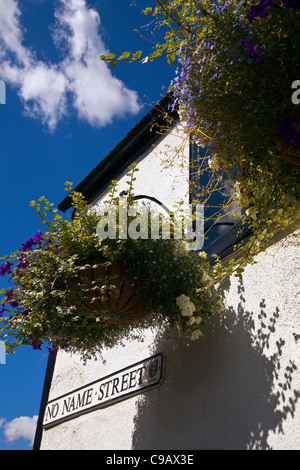 Fleurs sur aucun nom Chambre sur rue sans nom, Sandwich, Kent en Angleterre Banque D'Images