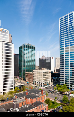 Gratte-ciel et tours de bureaux dans le centre-ville de Columbus, Ohio. Banque D'Images