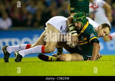 19.11.2011 Leeds, Angleterre. England Rugby League avant Adrian Morley en action au cours de la Gillette Quatre Nations Rugby League match final entre l'Angleterre v l'Australie a joué à Elland Road. Banque D'Images