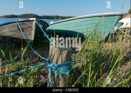 Barques liées de l'île d'Aland Finlande Banque D'Images