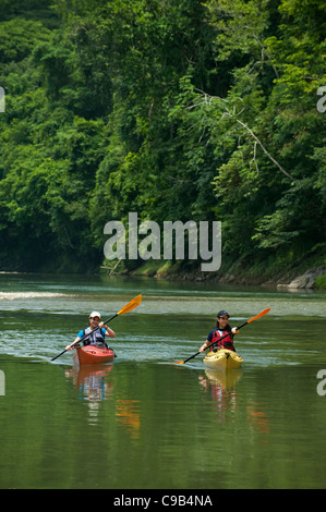 Kayak à la rivière Chagres, Panama, Amérique centrale Banque D'Images